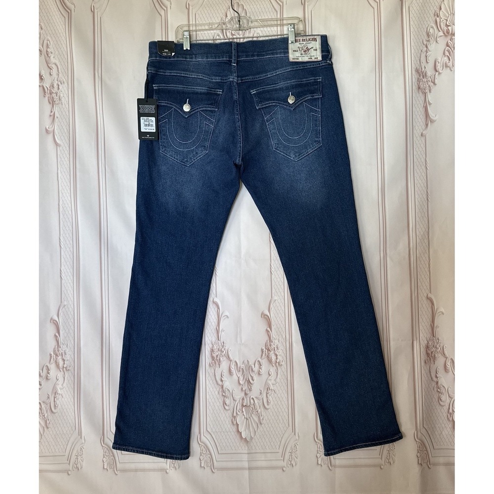 NWT True Religion Jeans Size 36x32 Ricky Flap Relaxed Straight Denim $159